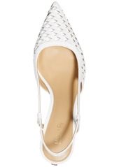 Michael Michael Kors Women's Alora Woven Slingback Sandals - Optic White