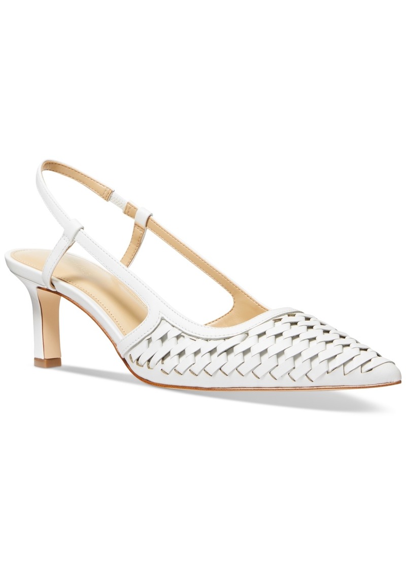 Michael Michael Kors Women's Alora Woven Slingback Sandals - Optic White