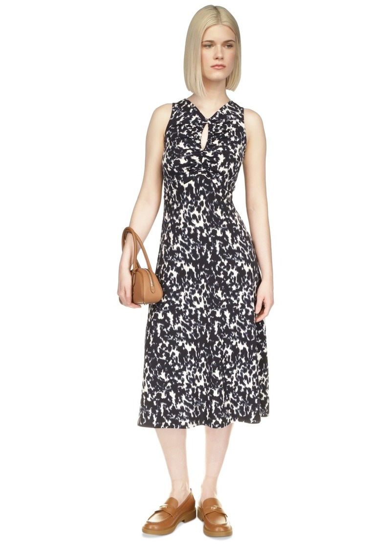 Michael Michael Kors Women's Animal-Print A-Line Midi Dress - Admiral