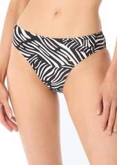 Michael Michael Kors Women's Animal Print Full Coverage Bikini Bottoms - Black