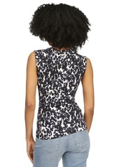 Michael Michael Kors Women's Animal-Print Ruched Sleeveless Top - Admiral