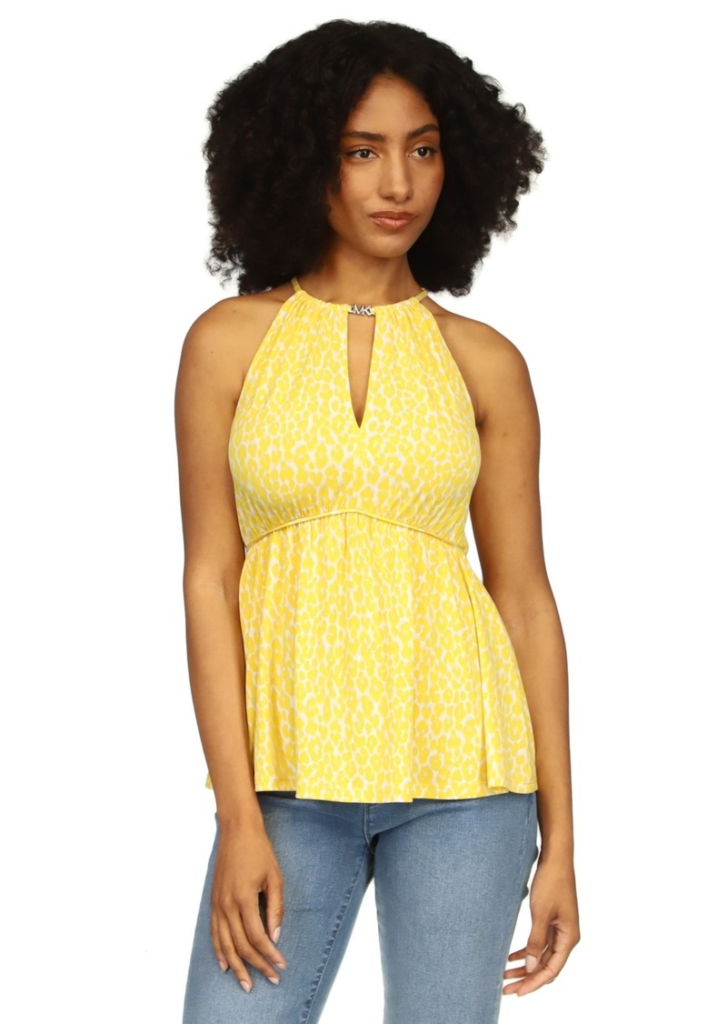 Michael Michael Kors Women's Animal-Print Sleeveless Top - Bright Dandelion