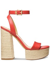 Michael Michael Kors Women's Ashton Ankle-Strap Espadrille Platform Sandals - Spiced Coral