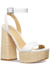 Michael Michael Kors Women's Ashton Ankle-Strap Espadrille Platform Sandals - Spiced Coral