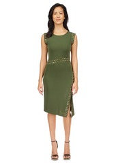 Michael Michael Kors Women's Astor Studded Side-Slit Midi Dress - Jade