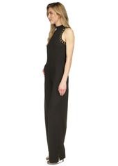 Michael Michael Kors Women's Astor Studded Sleeveless Mock-Neck Jumpsuit - Black