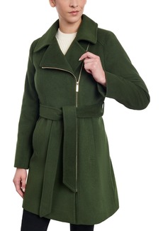 Michael Michael Kors Women's Asymmetric Wool Blend Wrap Coat - Jade