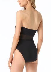 Michael Michael Kors Women's Bandeau Belted One-Piece Swimsuit - Black