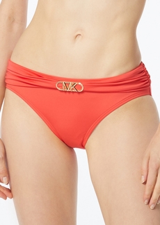 Michael Michael Kors Women's Belted Bikini Bottoms - Red