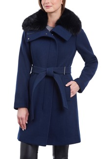 Michael Michael Kors Women's Wool Blend Belted Coat - Midnight