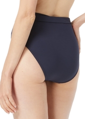 Michael Michael Kors Women's Belted High-Waist Bikini Bottoms - Navy