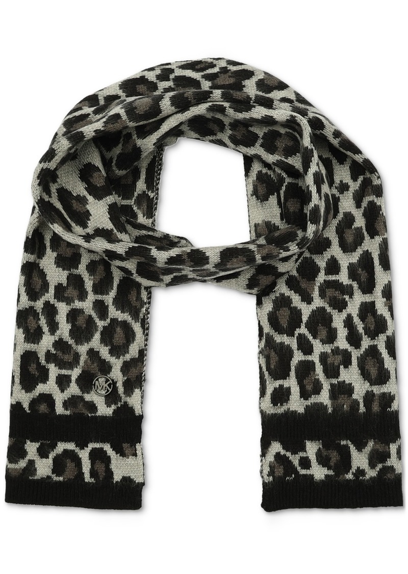 Michael Michael Kors Women's Brushed Three Color Leopard Scarf - Pearl Heather