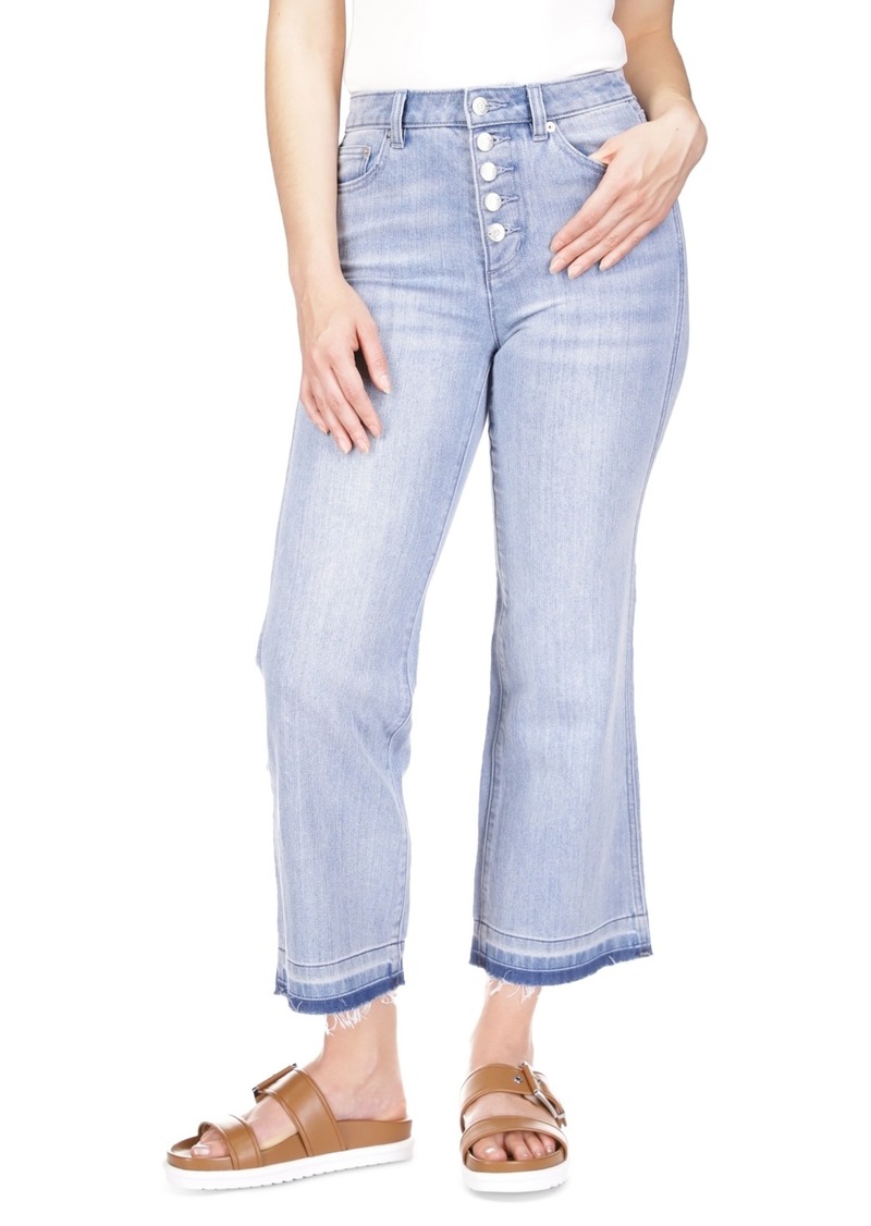 Michael Michael Kors Women's Button-Fly Flared Cropped High-Rise Jeans - Sky Haze