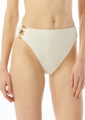 Michael Michael Kors Women's Chain-Detail High-Leg Bikini Bottoms - Bone