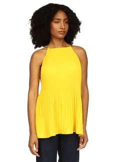 Michael Michael Kors Women's Chain-Strap Halter-Neck Pleated Top - Bright Dandelion