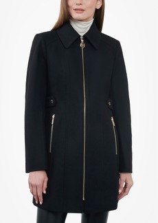 Michael Michael Kors Women's Wool Blend Zip-Front Coat - Black