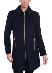 Michael Michael Kors Women's Wool Blend Zip-Front Coat - Black