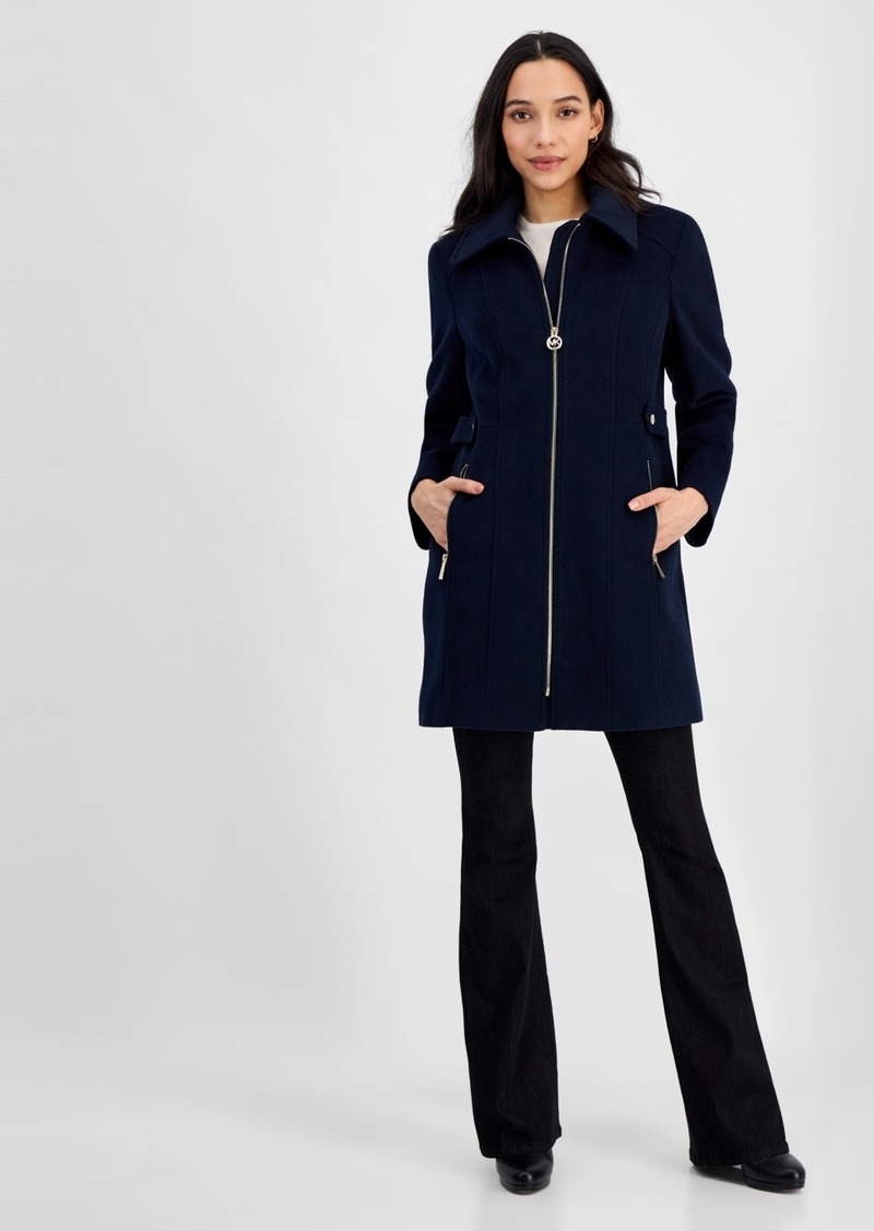 Michael Michael Kors Women's Collared Zip-Front Coat, Created for Macy's - Admiral