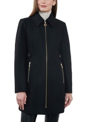 Michael Michael Kors Women's Collared Zip-Front Coat, Created for Macy's - Black