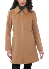 Michael Michael Kors Women's Collared Zip-Front Coat, Created for Macy's - Black