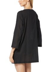 Michael Michael Kors Women's Cotton Lace-Up Cover-Up Dress - Black