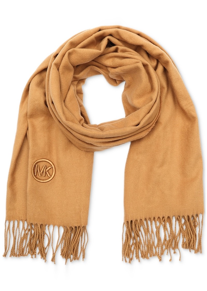 Michael Michael Kors Women's Embroidered Fringe Scarf - Dark Camel