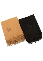 Michael Michael Kors Women's Embroidered Fringe Scarf - Dark Camel