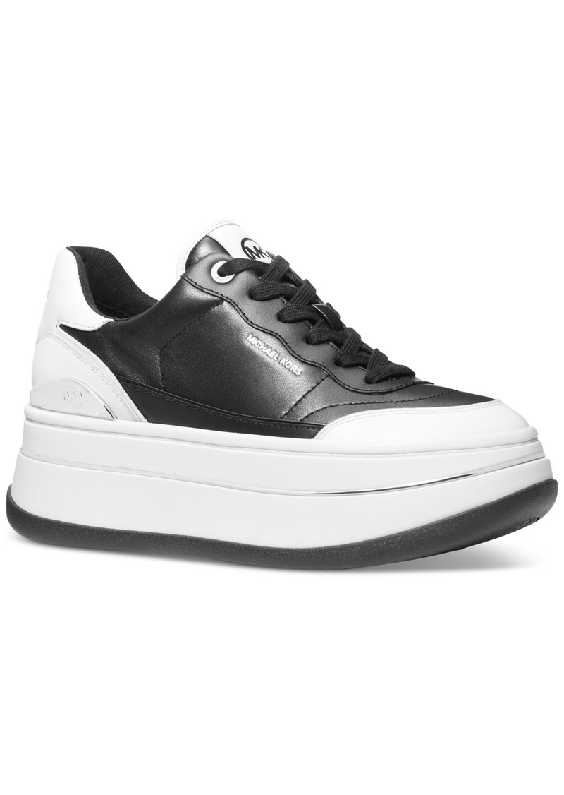 Michael Michael Kors Women's Hayes Empire Logo Lace-Up Platform Sneakers - Black/ Optic White