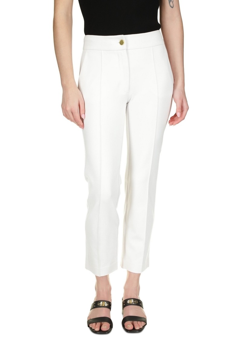 Michael Michael Kors Women's High-Rise Ponte Pintuck Pants - White