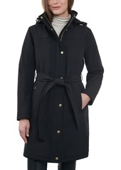 Michael Michael Kors Women's Hooded Belted Raincoat, Regular & Petite, Created for Macy's - Dark Tan