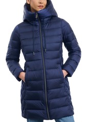Michael Michael Kors Women's Hooded Down Puffer Coat, Created for Macy's - Luggage