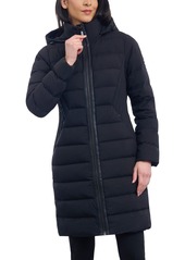 Michael Michael Kors Women's Hooded Faux-Leather-Trim Puffer Coat - Black