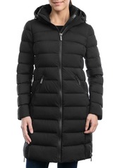 Michael Michael Kors Women's Hooded Faux-Leather-Trim Puffer Coat, Created for Macy's - Jade