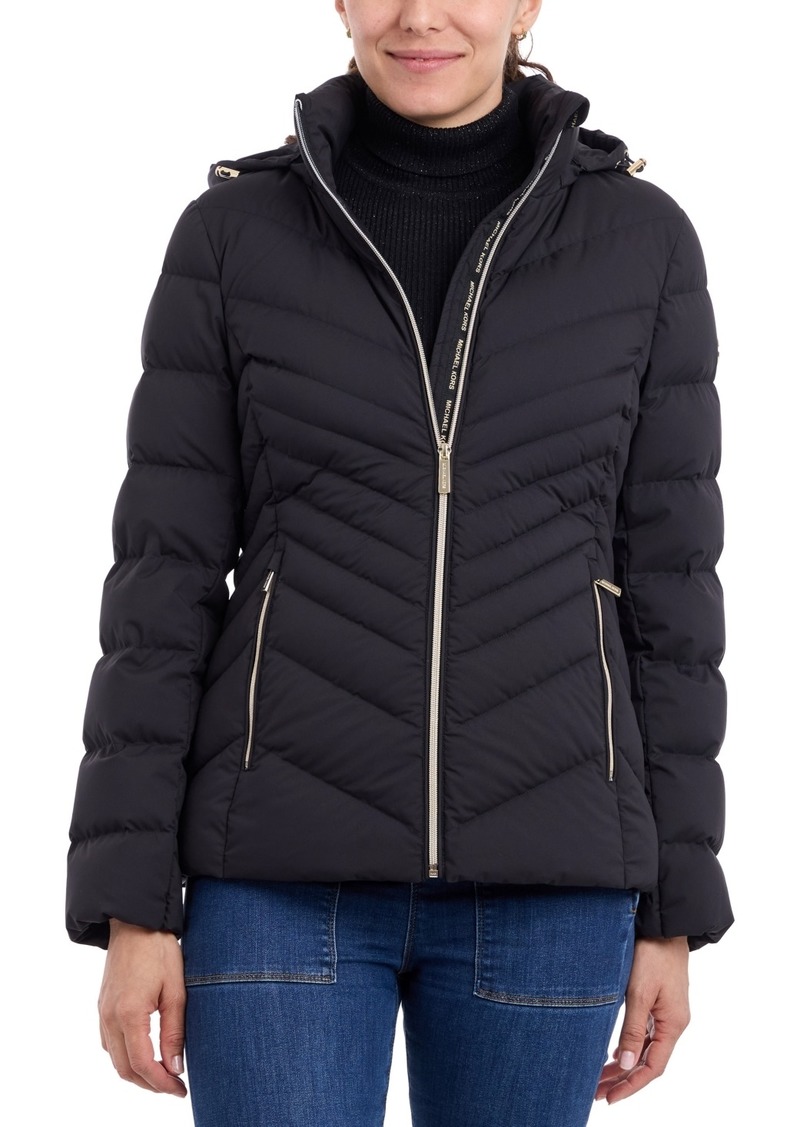 Michael Michael Kors Women's Hooded Packable Down Puffer Coat, Created for Macy's - Black