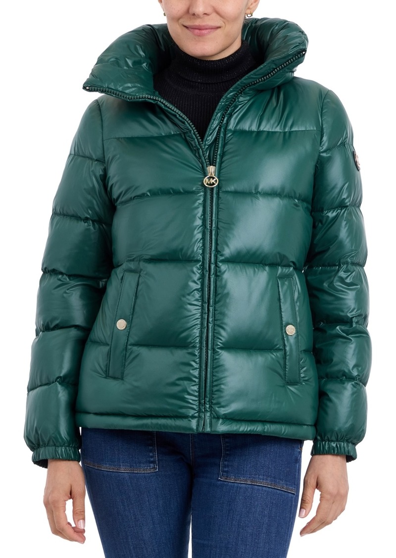 Michael Michael Kors Women's Hooded Puffer Coat, Created for Macy's - Dark Emerald