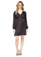 Michael Michael Kors Women's Jacquard Snakeskin-Print Ruffled Mini Dress - Black