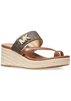 Michael Michael Kors Women's Jilly Espadrille Platform Wedge Sandals - Brown Multi