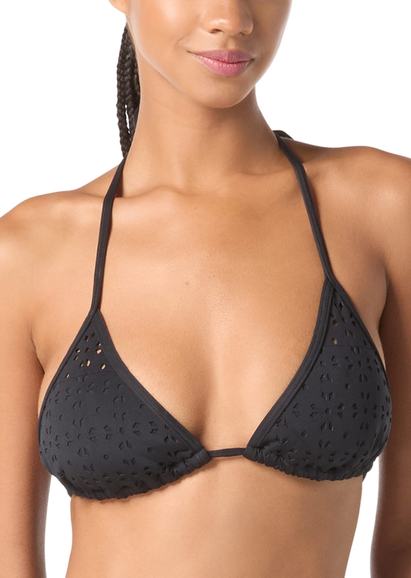 Michael Michael Kors Women's Laser Cut Triangle Bikini Top - Black