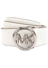 Michael Kors Women's 32MM smooth leather belt - Optic White