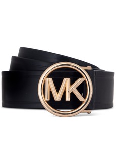 Michael Michael Kors Women's Logo-Buckle Leather Belt - Black/gold