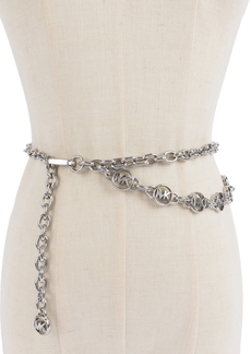 Michael Michael Kors Women's Logo Charm Chain Belt - Silver