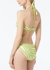 Michael Michael Kors Womens Logo Ring Halter Bikini Top High Leg Bikini Bottoms Swim Cover Ups