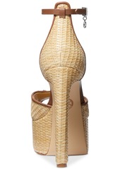 Michael Michael Kors Women's Martina Peep-Toe Platform Sandals - Natural/ Luggage