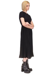 Michael Michael Kors Women's Mixed-Material Midi Dress - Black