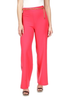 Michael Michael Kors Women's Logo Belt Wide-Leg Pants - Deep Pink
