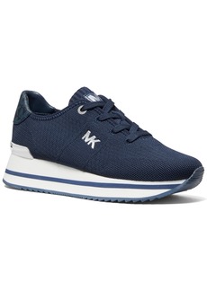 Michael Michael Kors Women's Monique Knit Trainer Lace-Up Running Sneakers - Navy