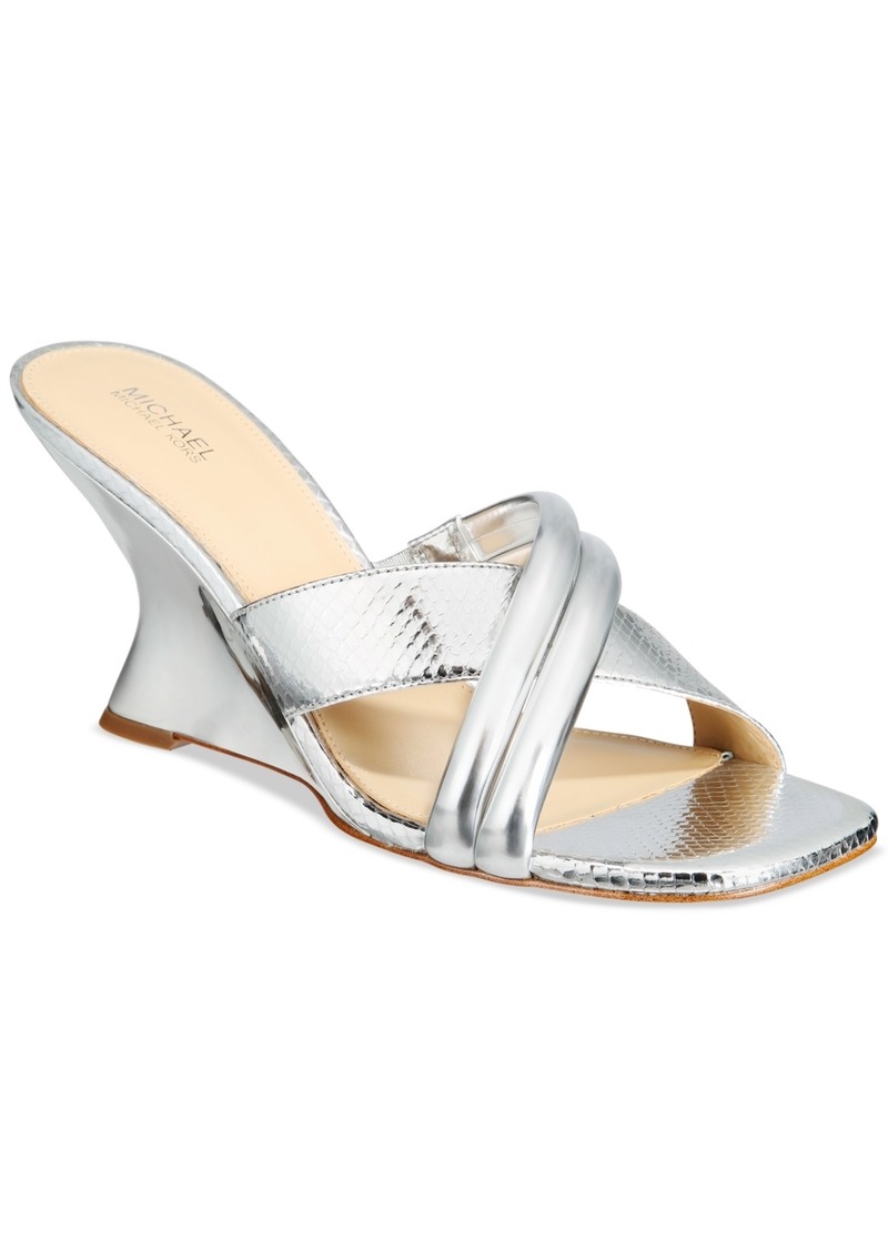 Michael Michael Kors Women's Nadina Mule Wedge Sandals - Silver