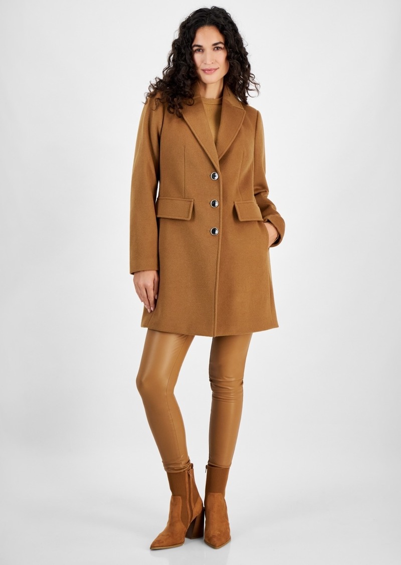 Michael Michael Kors Women's Notched-Collar Coat - Dark Camel