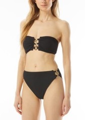 Michael Michael Kors Womens O Ring Bandeau Bikini Top Matching Bottoms