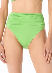 Michael Michael Kors Women's O-Ring High-Waist Bikini Bottoms - Green Apple